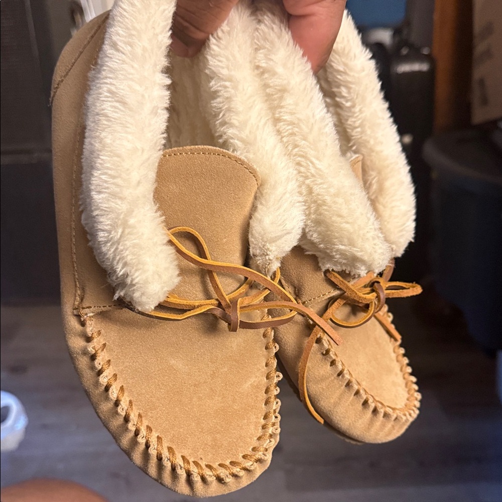 Cozy Tan Moccasin Slippers